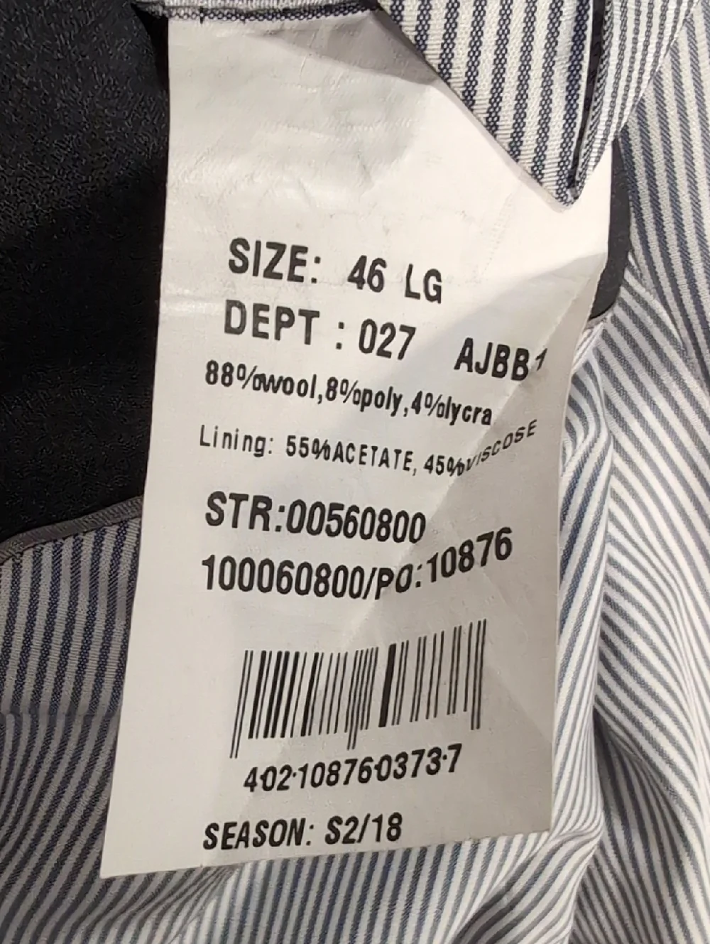 Brooks Brothers Explorer Madison Fit Stretch Wool Blazer Charcoal Grey 46L